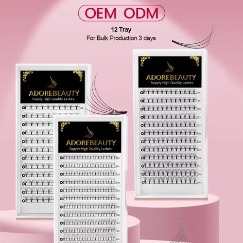 Short stem premade fan lashes 0.07C 
