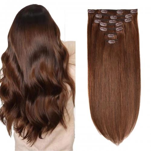100% Virgin Peruvian Remy Hair Seamless Clip in Extensions Human Hair #4