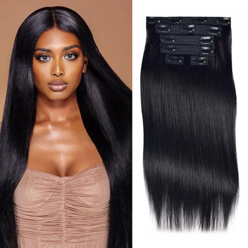 100% Virgin Peruvian Remy Hair Seamless Clip in Extensions Human Hair #1